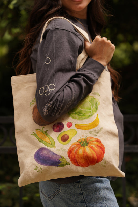 Baby Length Farmers Market Canvas Tote